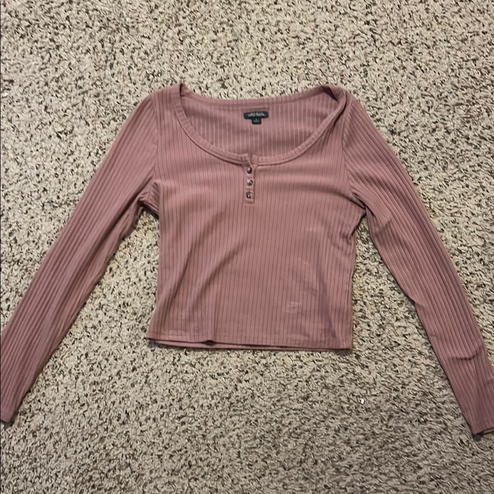 Wild Fable Pink Ribbed Button Down Shirt